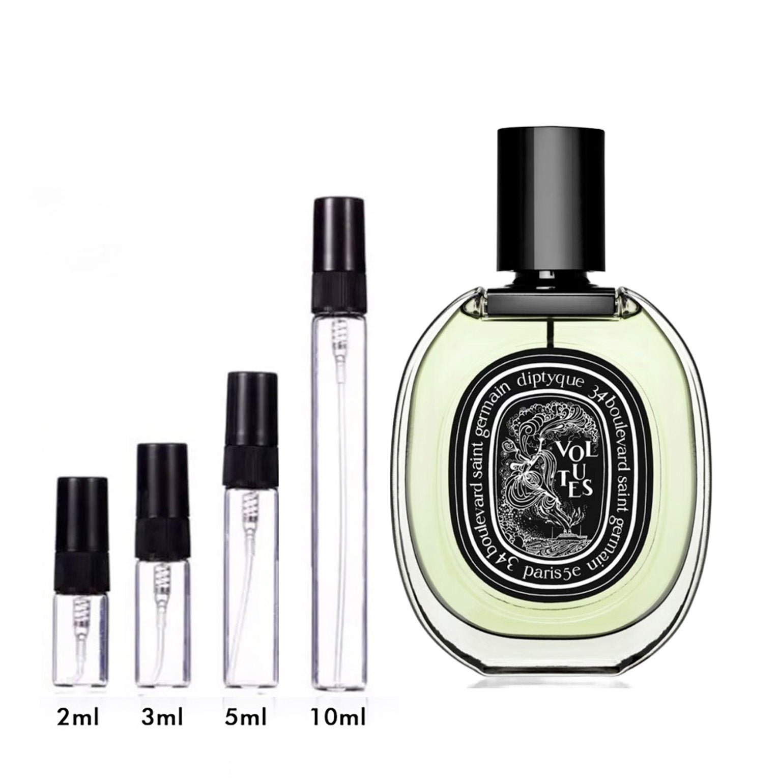 Parfum Volutes Diptyque — flacon et échantillons