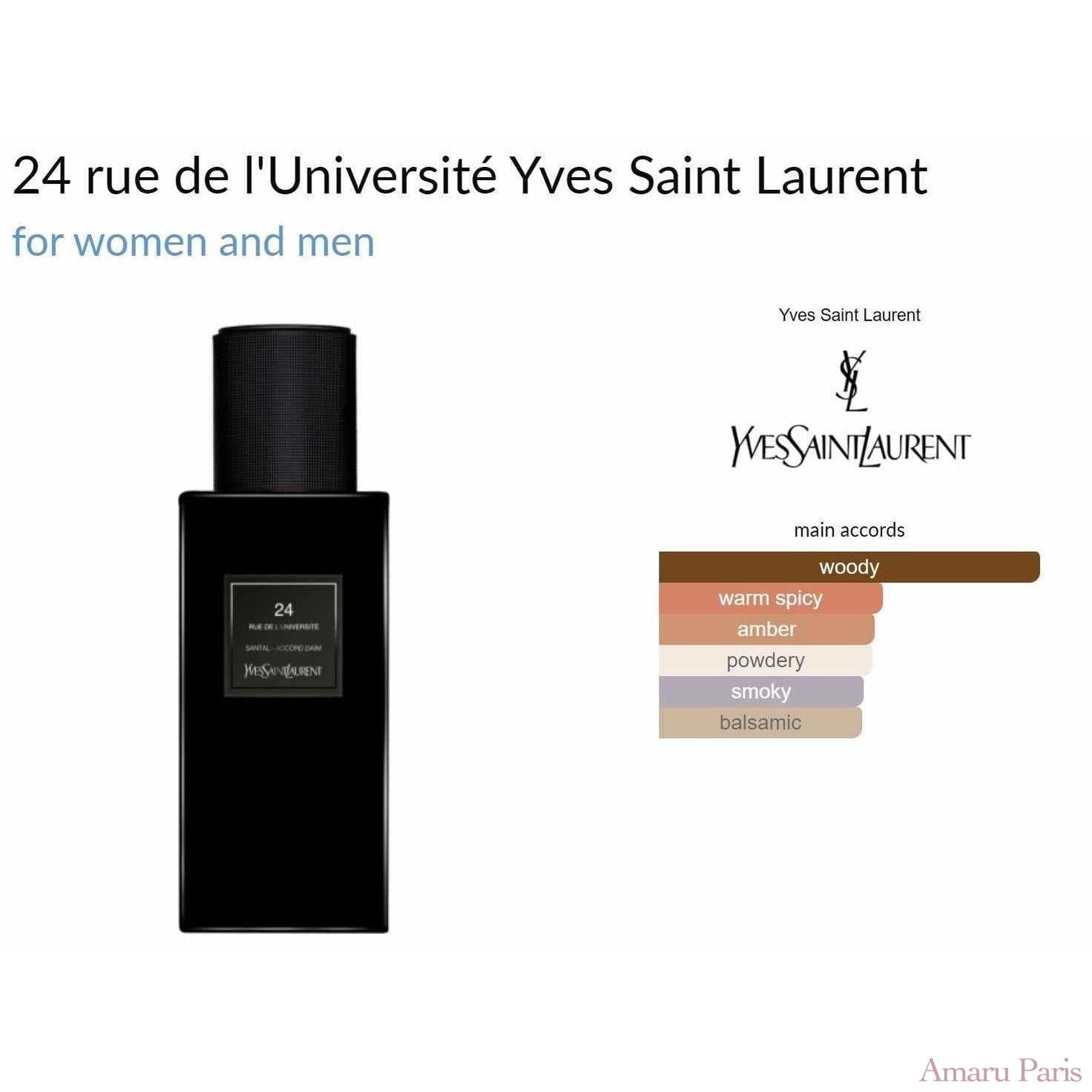 24 rue de l'Université Yves Saint Laurent for women and men - ParfumAmaruParis