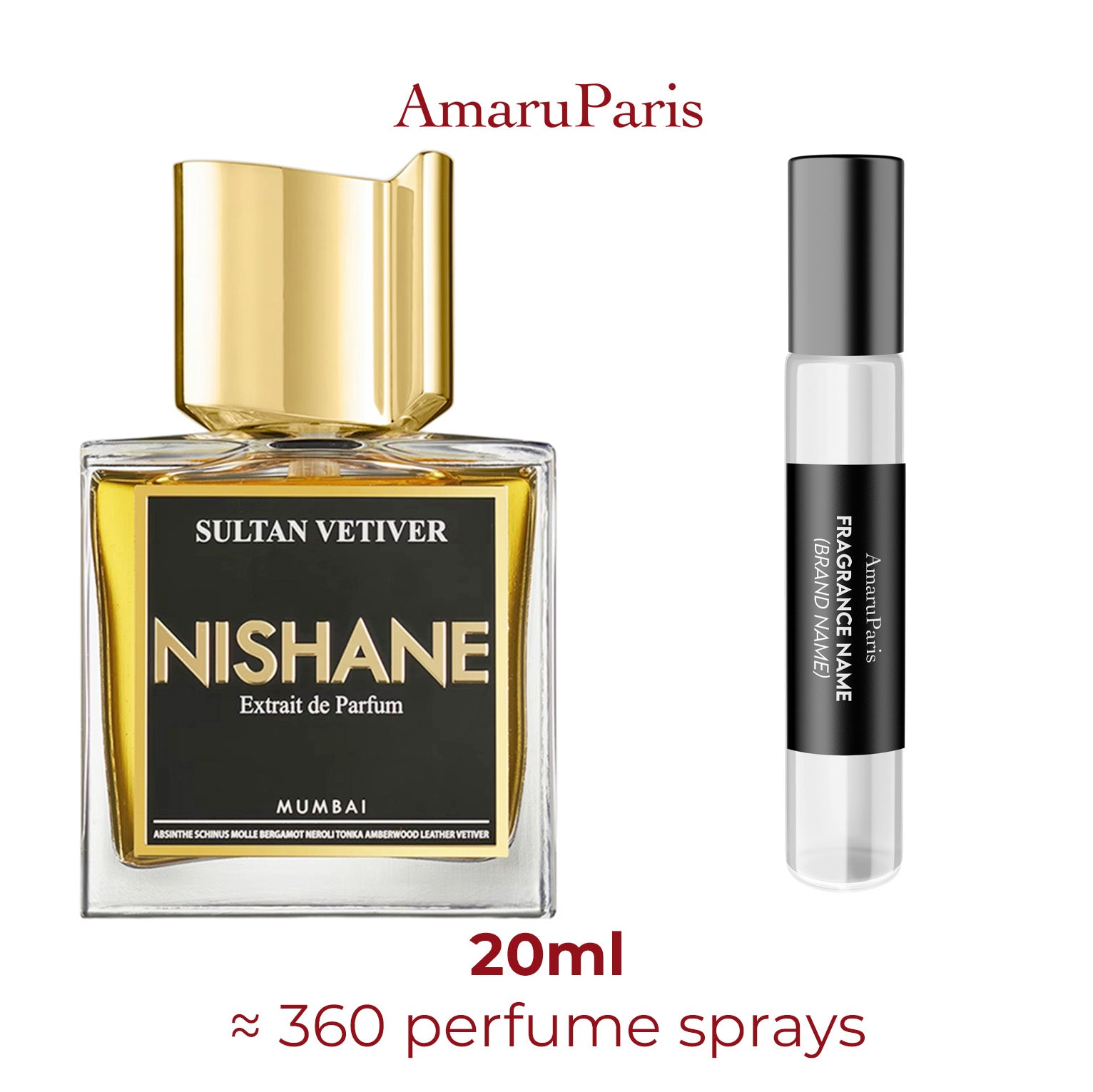 Parfum Sultan Vetiver Nishane — échantillon 20 ml