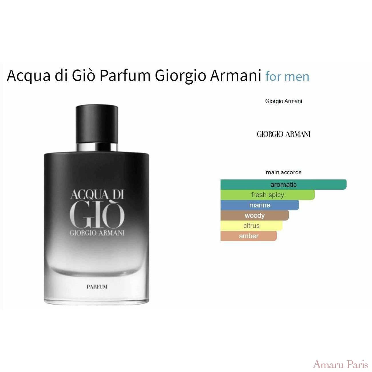 Acqua di Giò Parfum Giorgio Armani for men Decant Fragrance Samples - ParfumAmaruParis