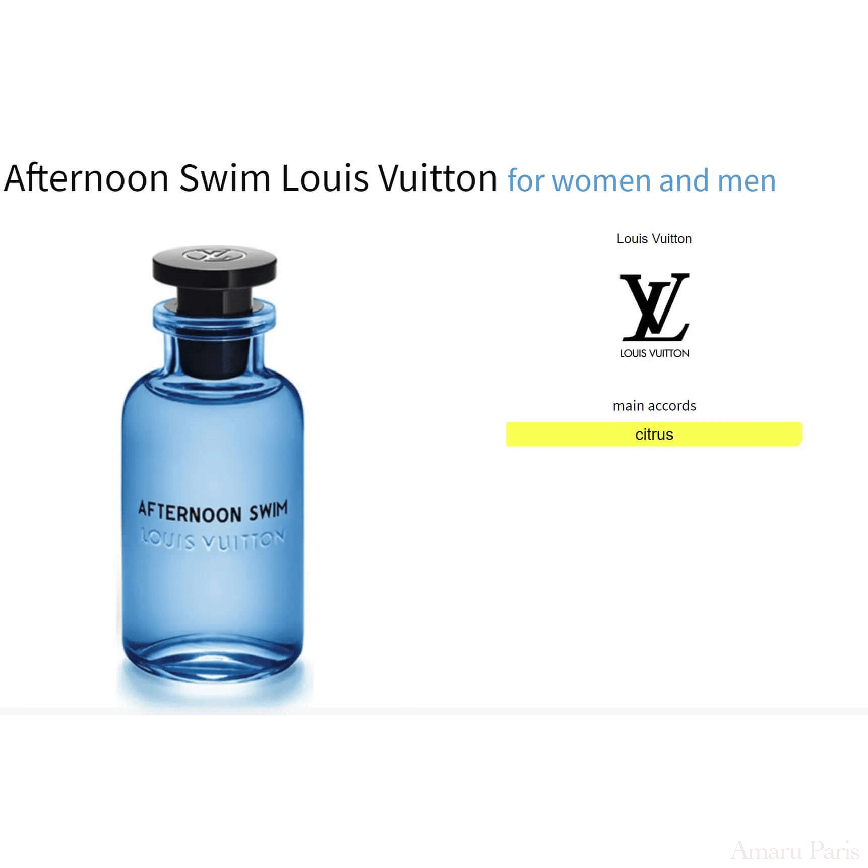 Afternoon Swim Louis Vuitton for women and men Decant Fragrance Samples - ParfumAmaruParis