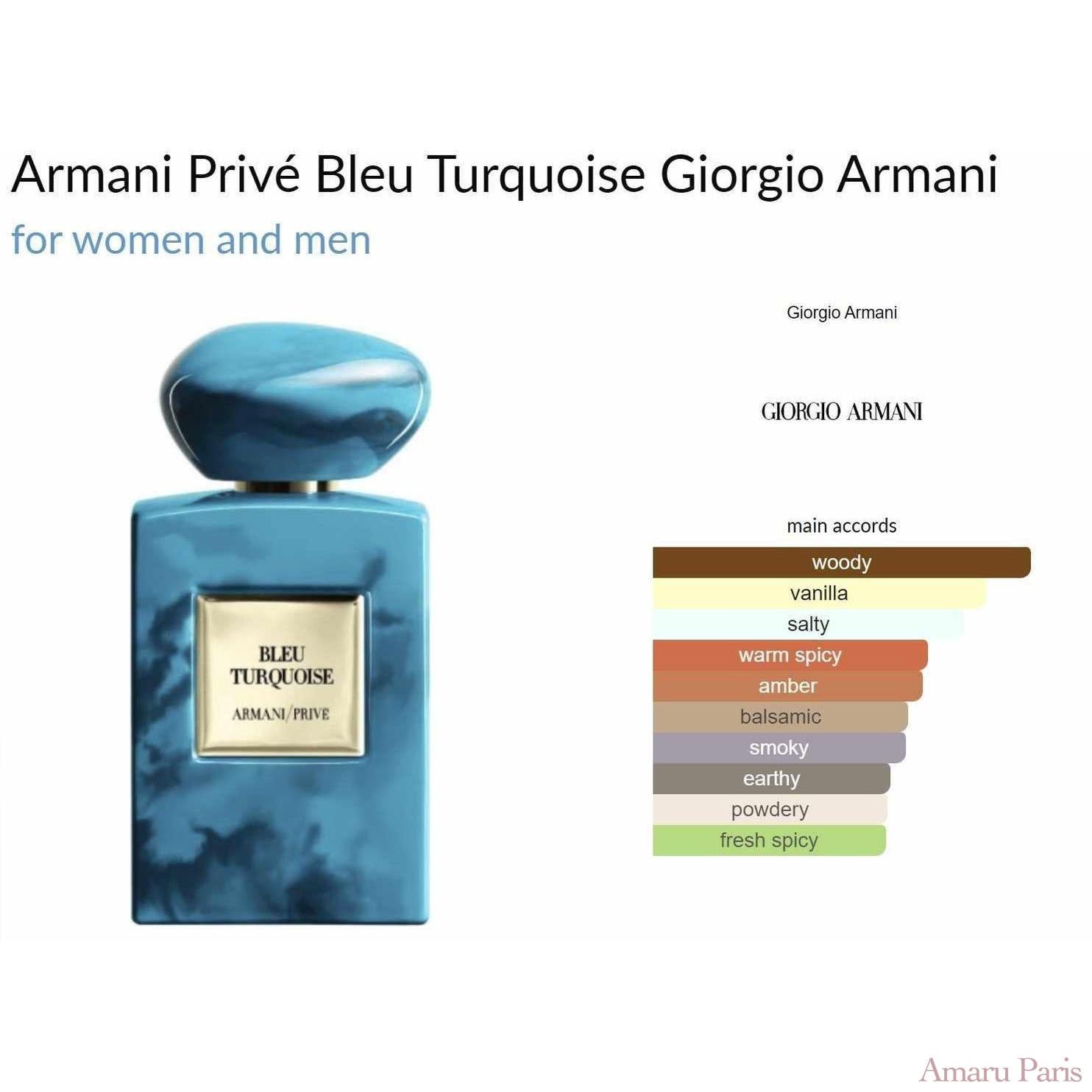 Armani Privé Bleu Turquoise Giorgio Armani for women and men - ParfumAmaruParis