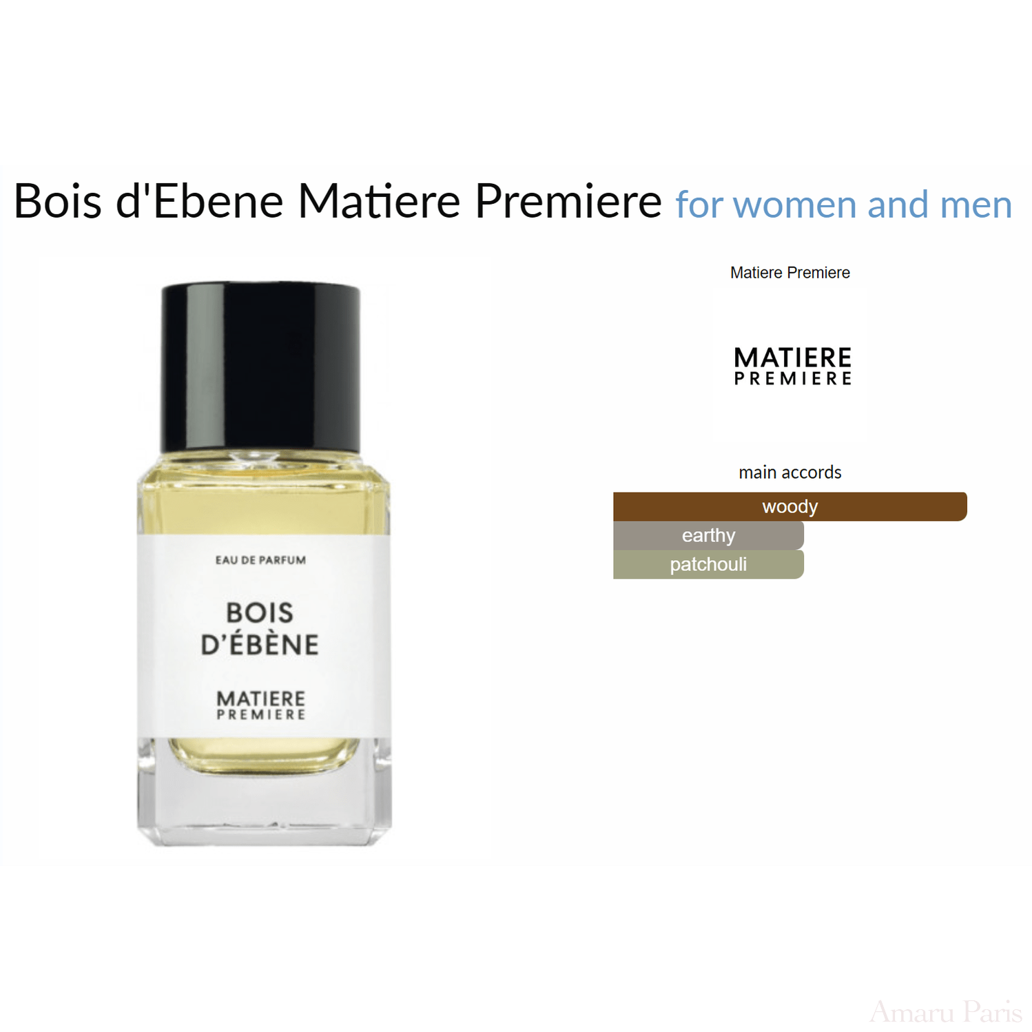 Bois d'Ebene Matiere Premiere for women and men Decant Samples - ParfumAmaruParis