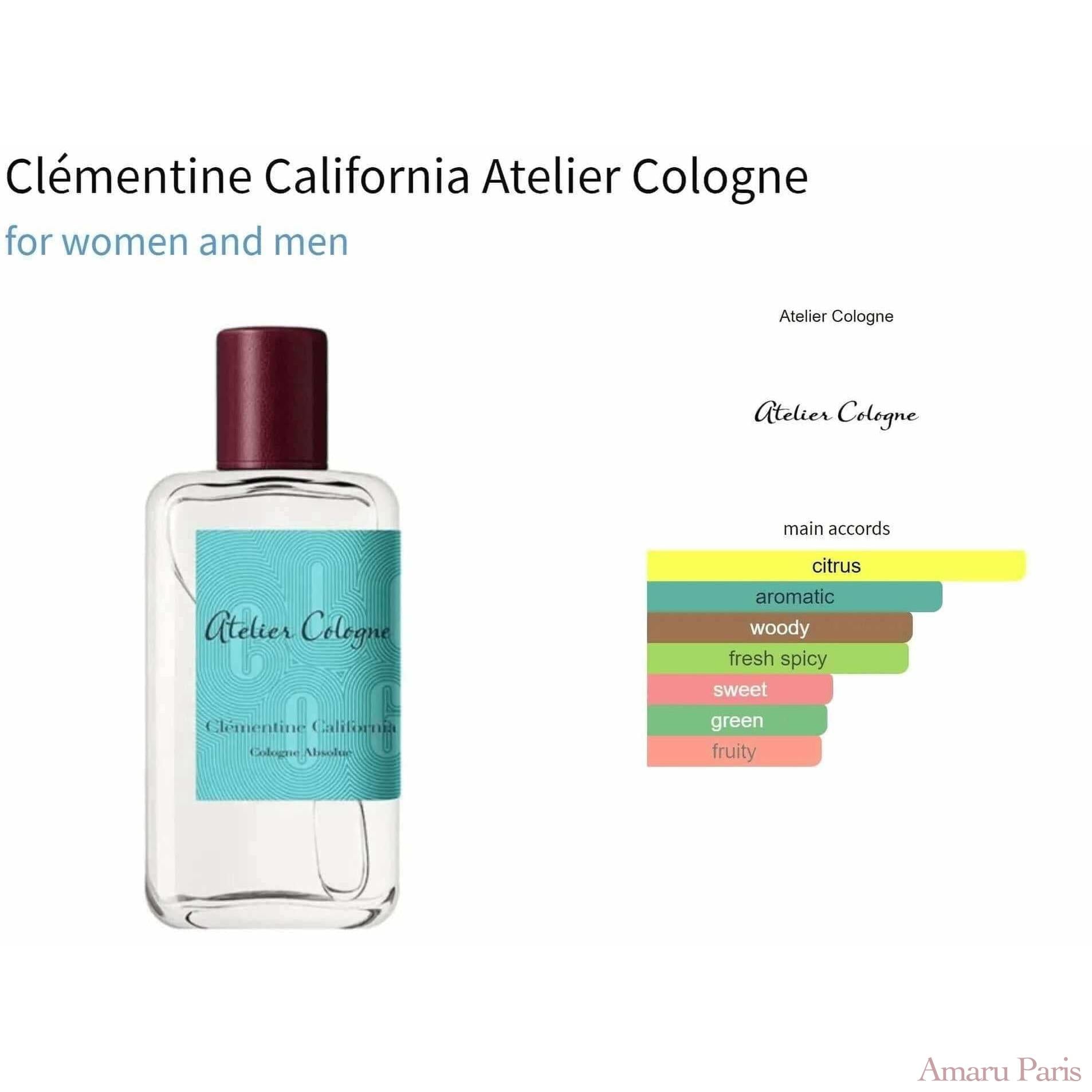 Clémentine California Atelier Cologne for women and men Decant Fragrance Samples - ParfumAmaruParis