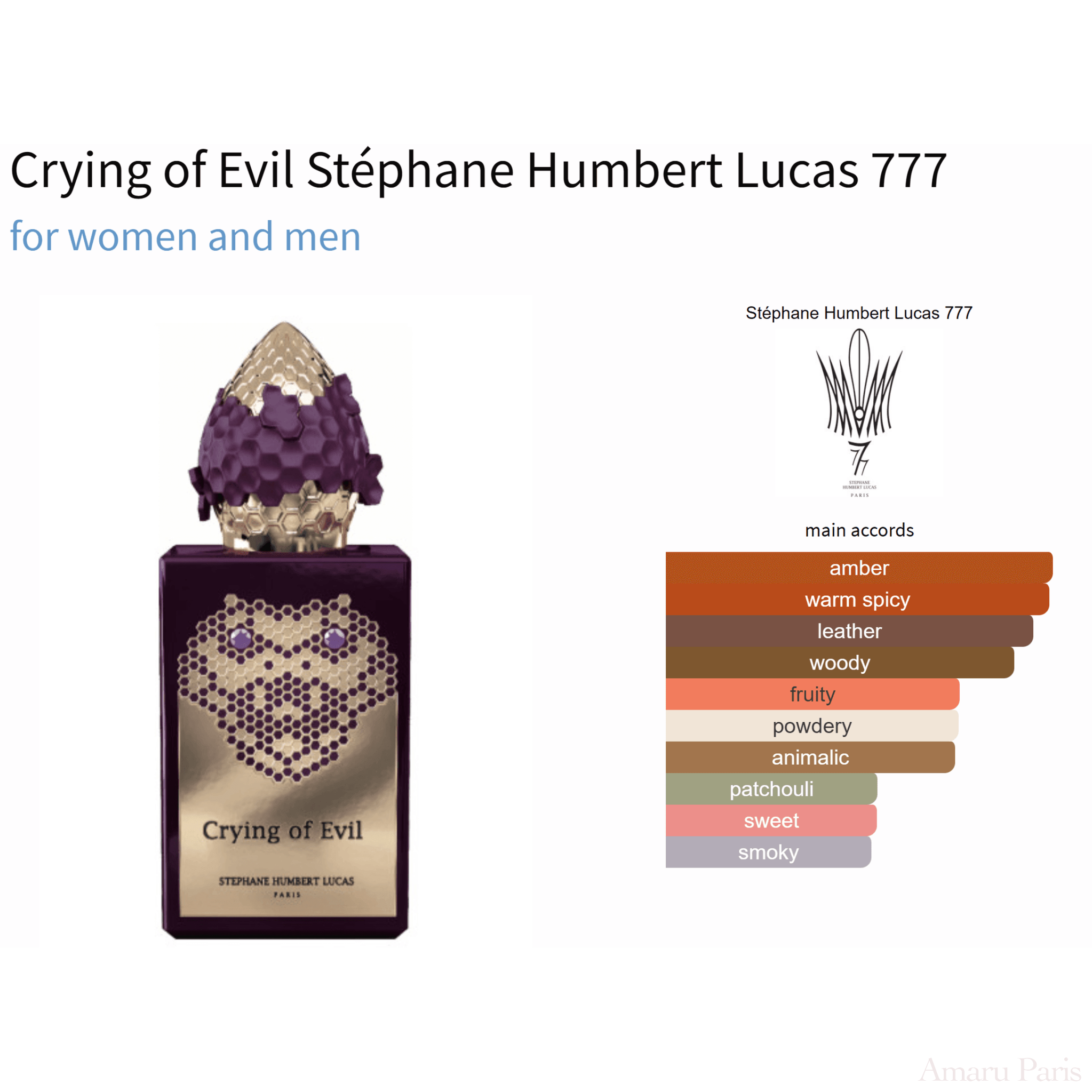 Crying of Evil Stéphane Humbert Lucas 777 for women and men - ParfumAmaruParis