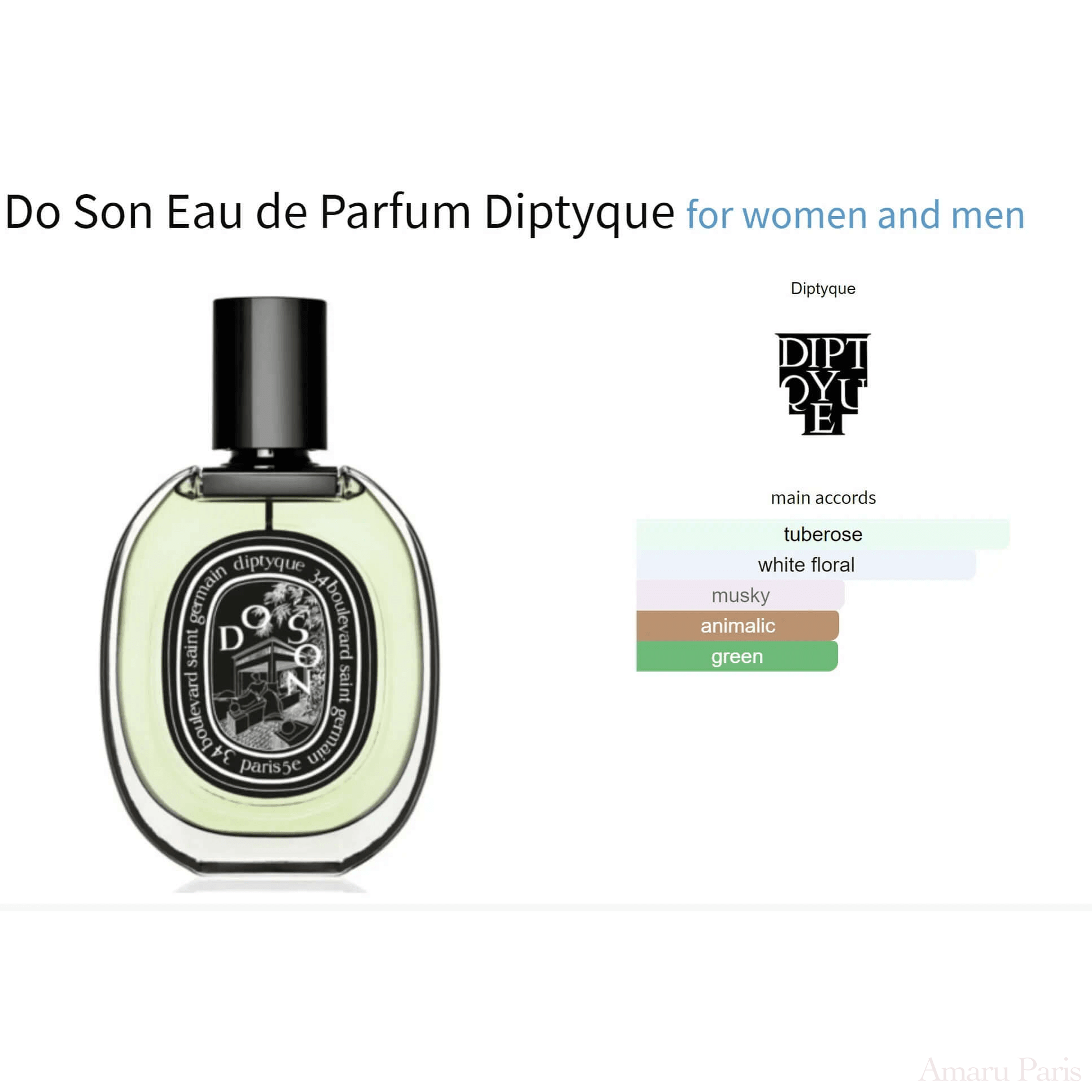 Do Son Eau de Parfum Diptyque for women and men Decant Fragrance Samples - ParfumAmaruParis