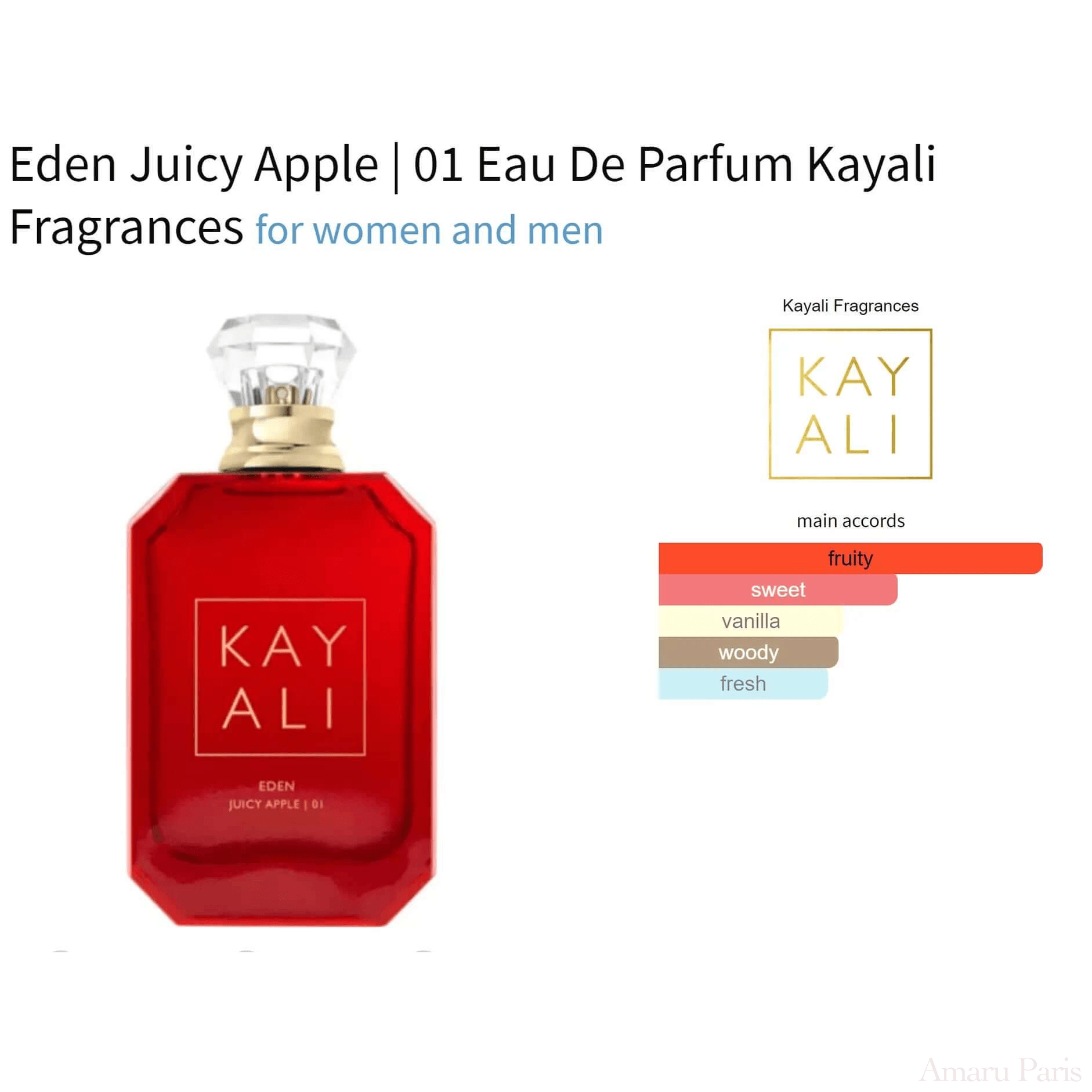 Eden Juicy Apple | 01 Eau De Parfum Kayali Fragrances for women and men Decant Fragrance Samples - ParfumAmaruParis