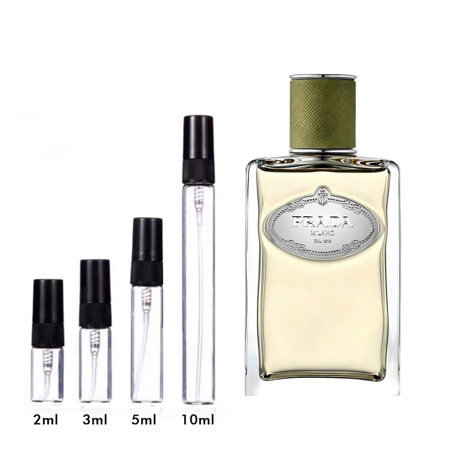 Parfum Infusion de Vétiver Prada — flacon et échantillons