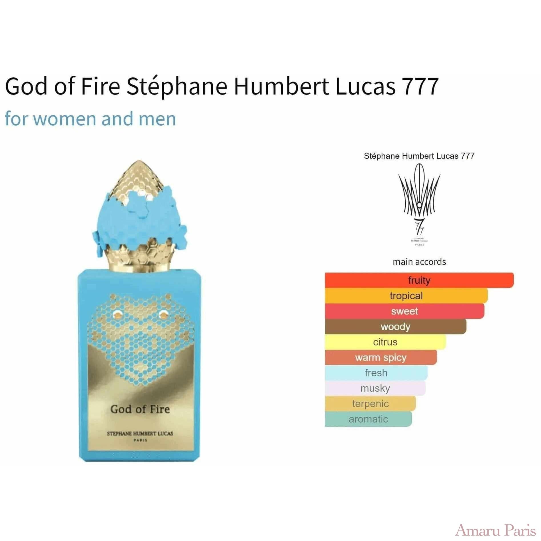 God of Fire Stéphane Humbert Lucas 777 for women and men Decant Fragrance Samples - ParfumAmaruParis