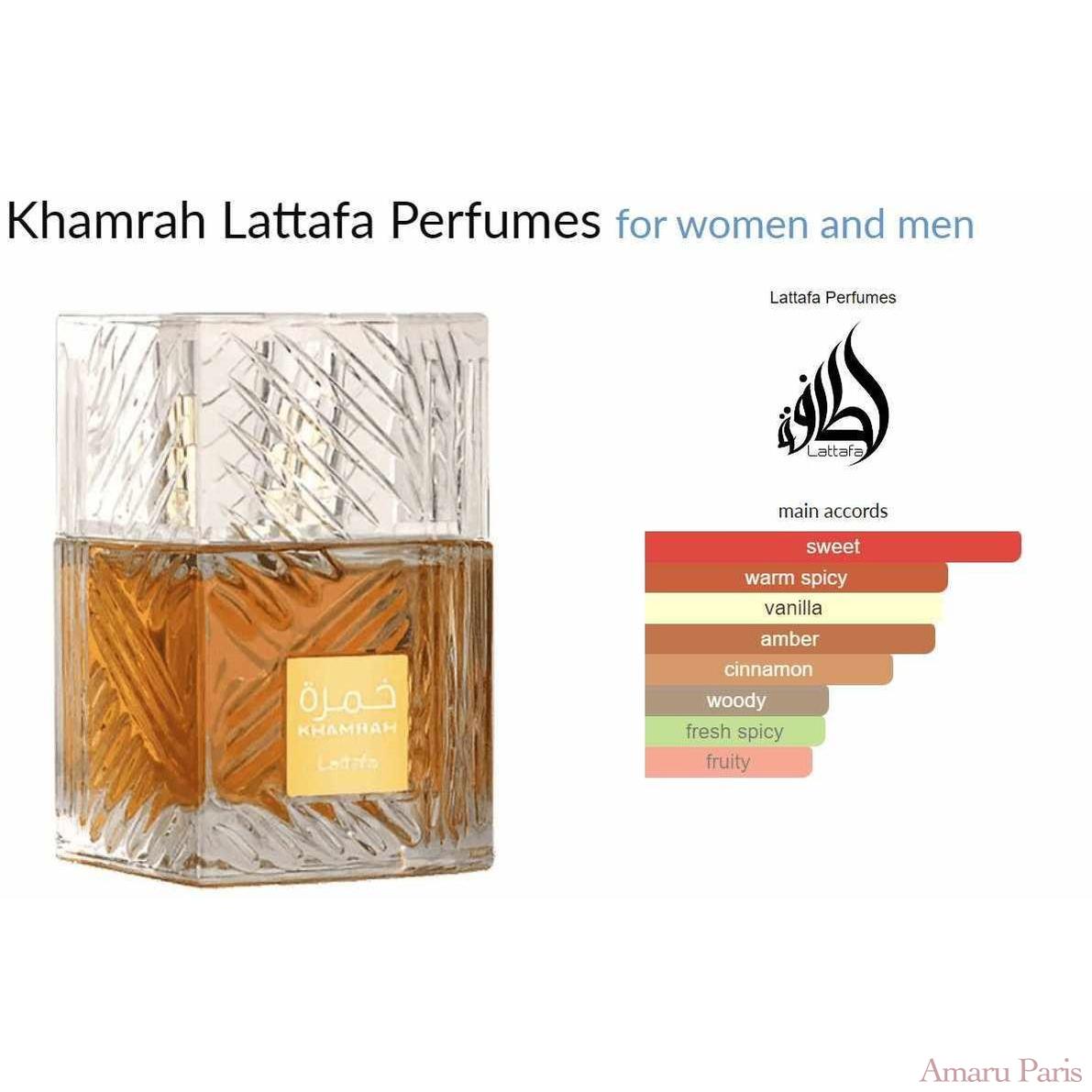 Khamrah Lattafa Perfumes for women and men - ParfumAmaruParis