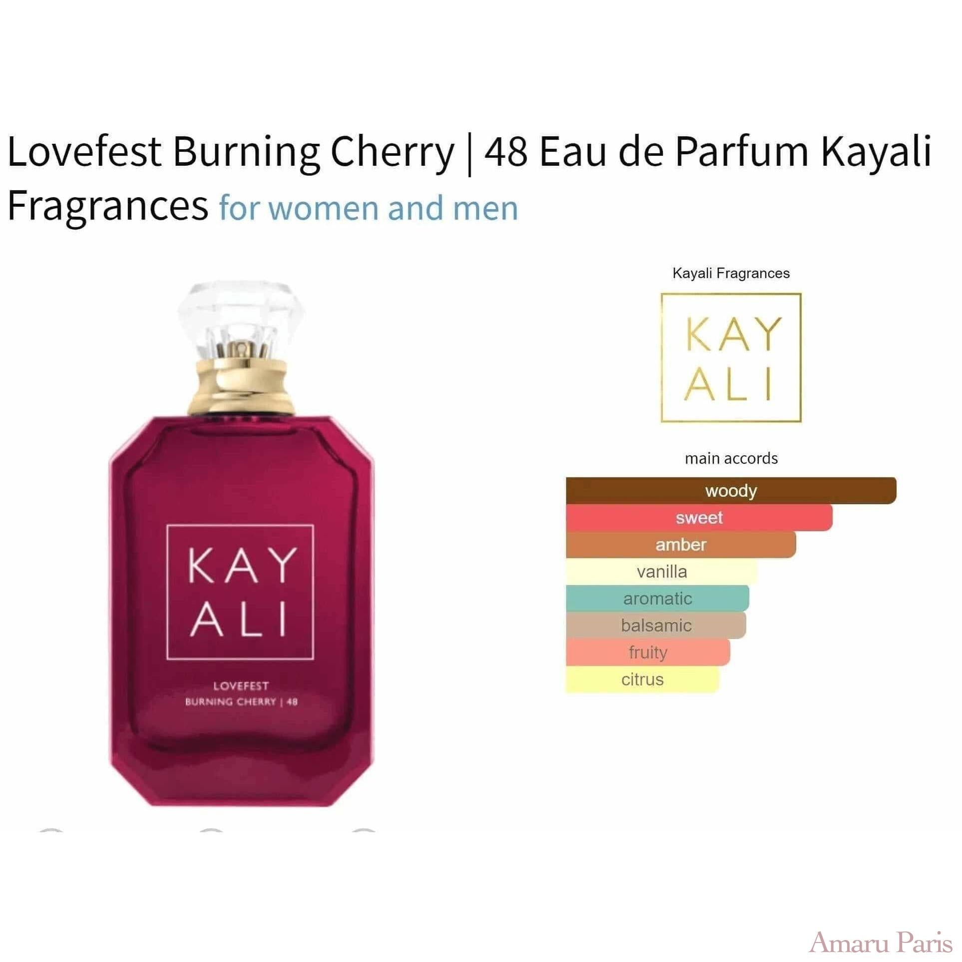 Lovefest Burning Cherry | 48 Eau de Parfum Kayali Fragrances for women and men Decant Fragrance Samples - ParfumAmaruParis