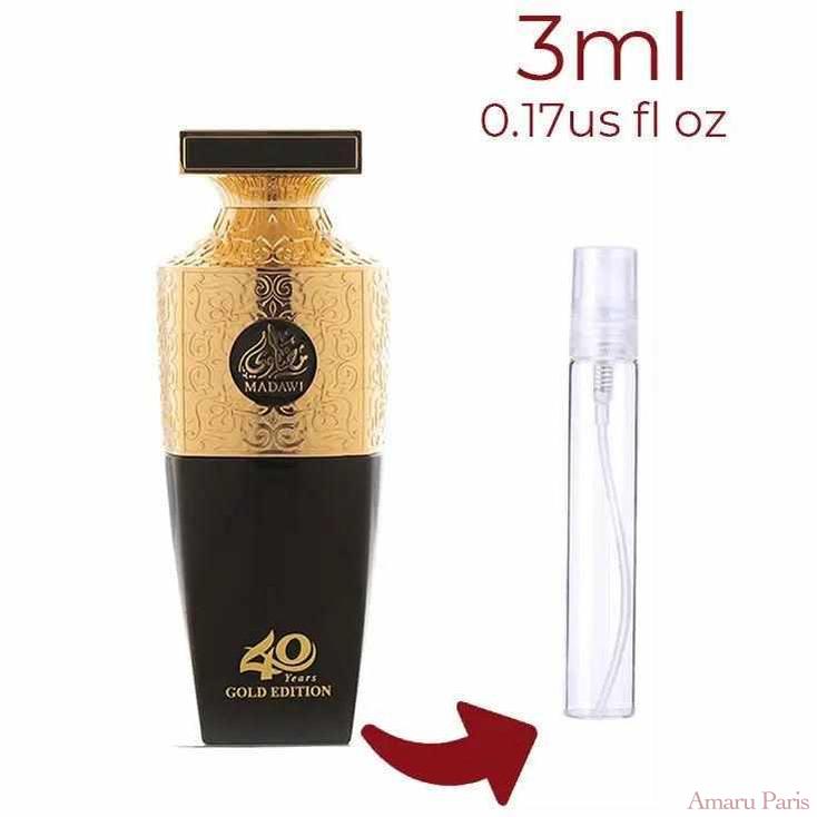 Madawi 40 years Gold Edition Arabian Oud for women and men Decant Fragrance Samples - ParfumAmaruParis