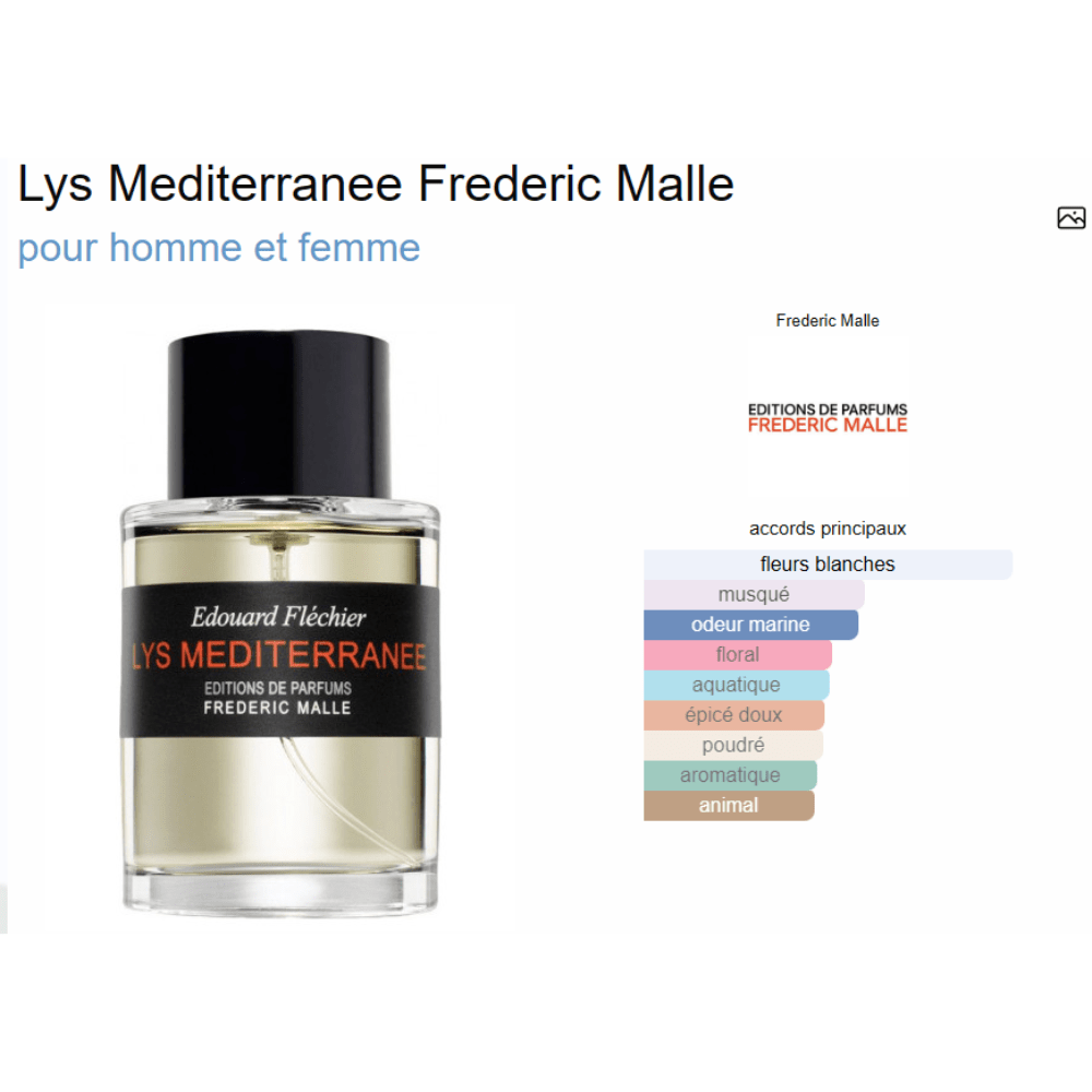 Parfum Lys Mediterranee Frederic Malle unisexe - ParfumAmaruParis