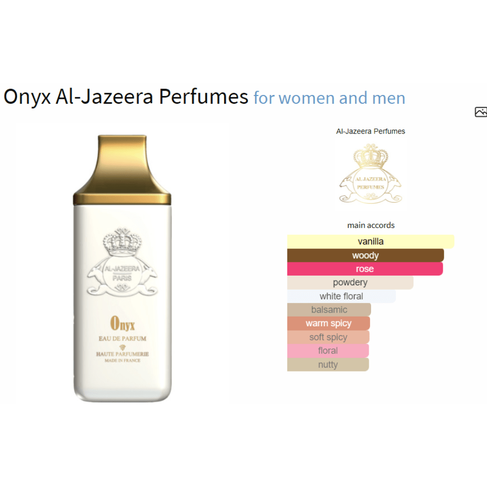 Parfum Onyx Al - Jazeera Perfumes unisexe - ParfumAmaruParis