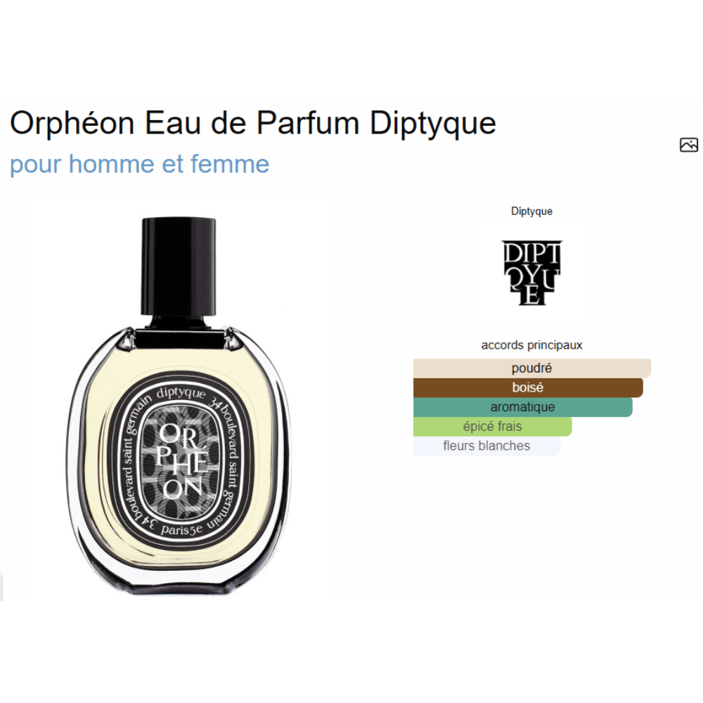 Parfum Orphéon Eau de Parfum Diptyque unisexe - ParfumAmaruParis