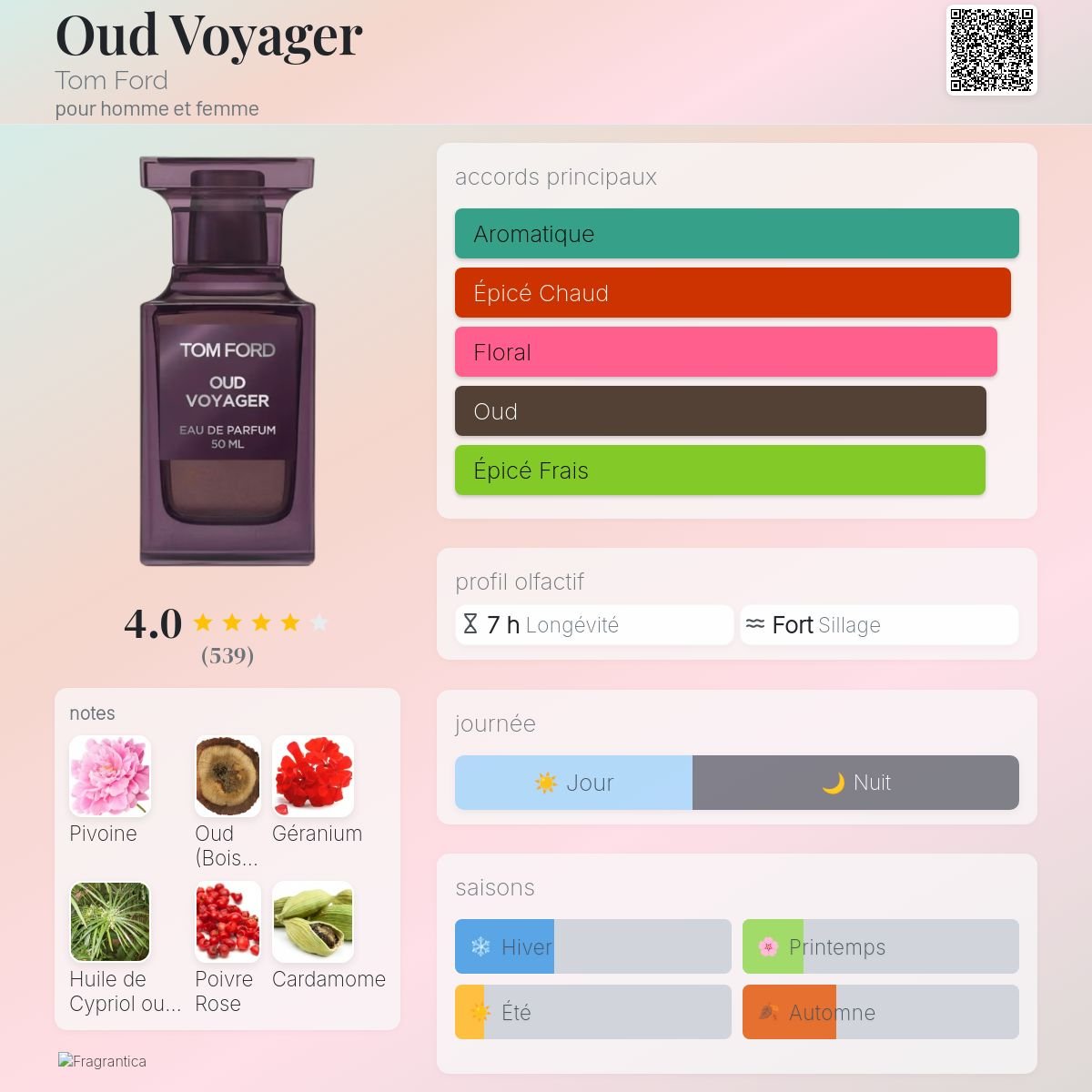 Parfum Oud Voyager Tom Ford unisexe - ParfumAmaruParis