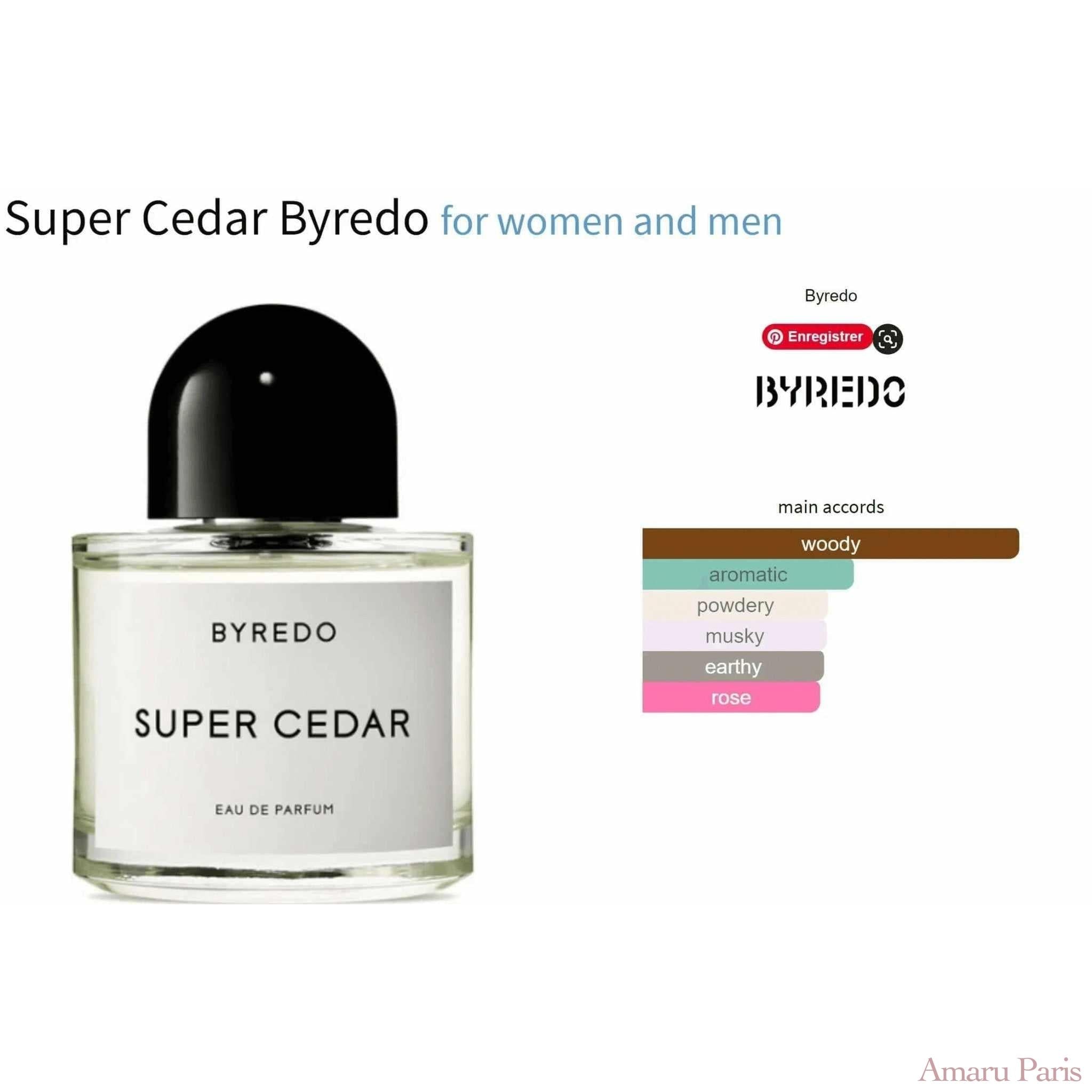 Super Cedar Byredo for women and men Decant Fragrance Samples - ParfumAmaruParis