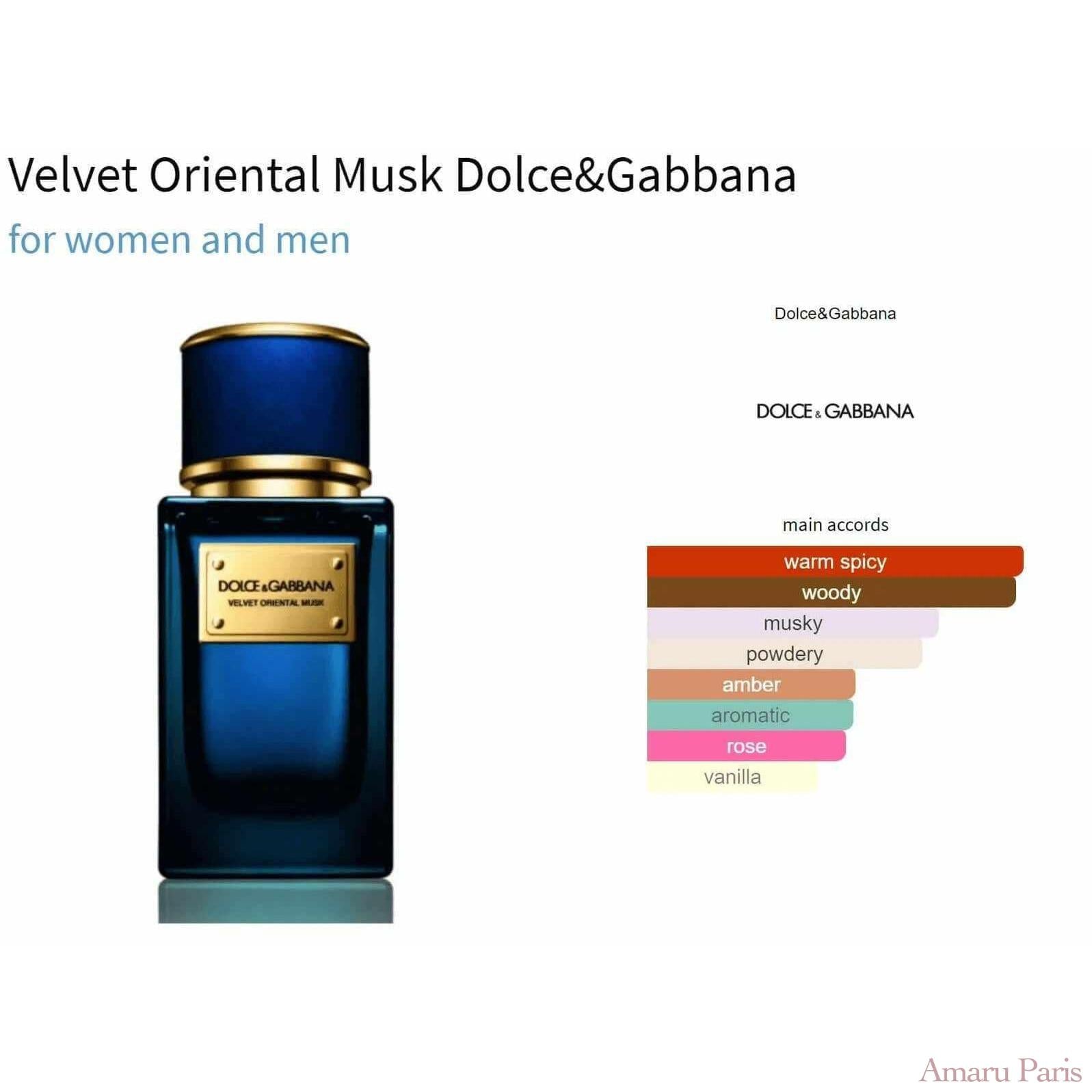 Velvet Oriental Musk Dolce&Gabbana for women and men Decant Fragrance Samples - ParfumAmaruParis