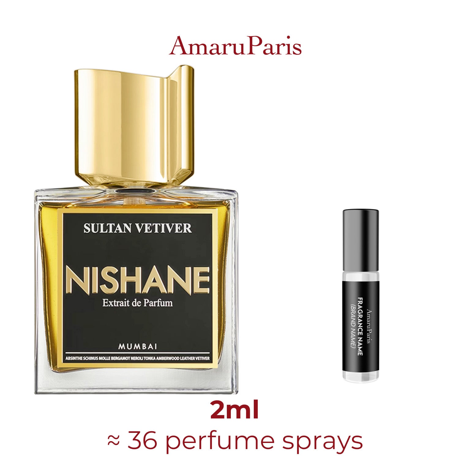 Parfum Sultan Vetiver Nishane — échantillon 2 ml