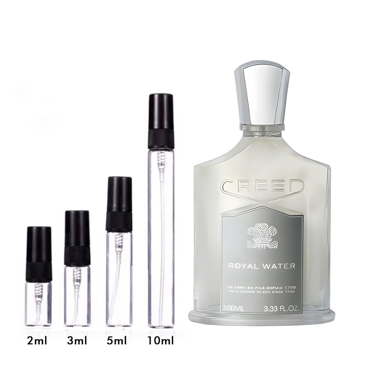 Parfum Royal Water Creed — flacon et échantillons