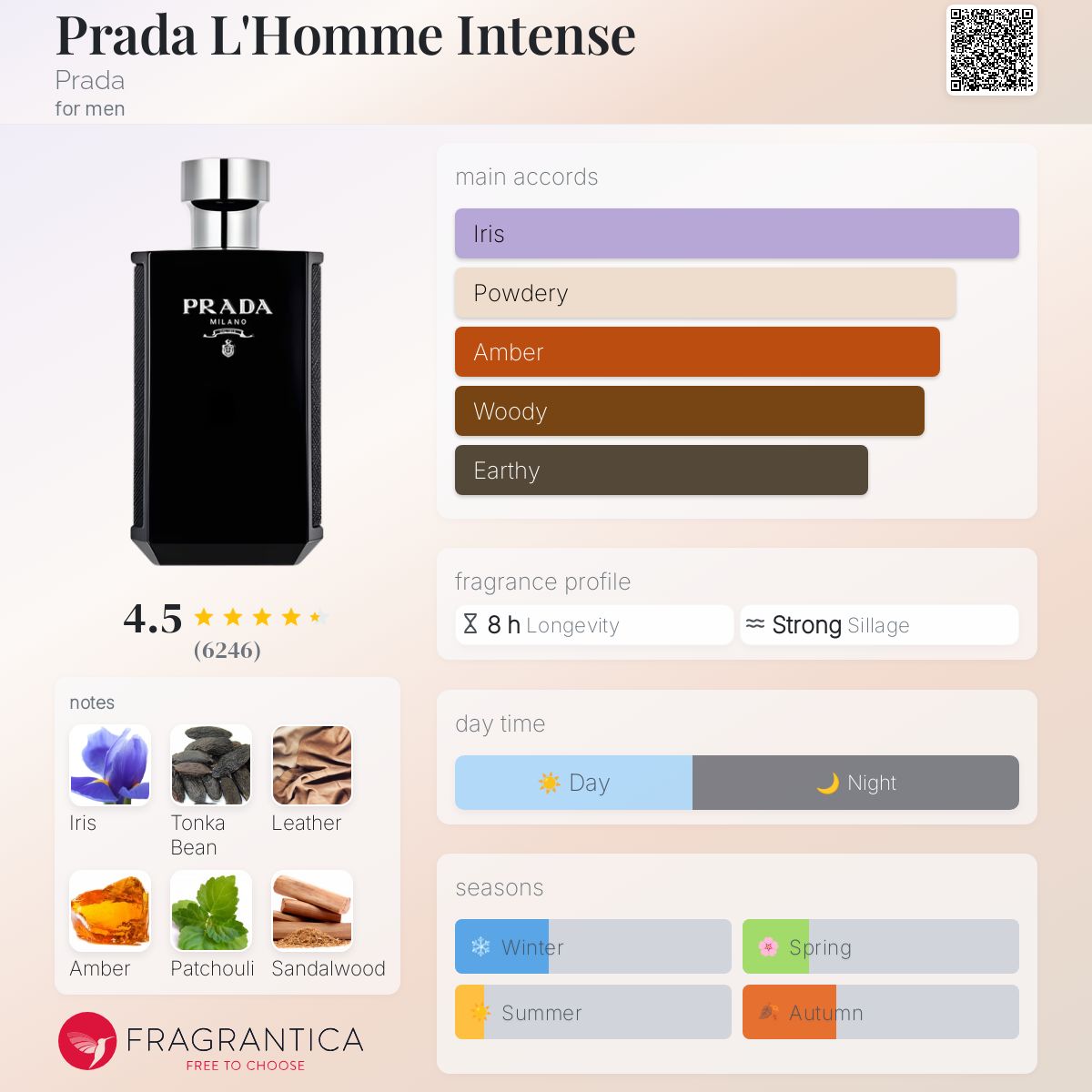 Parfum Prada L'Homme Intense Prada pour homme - ParfumAmaruParis